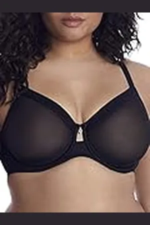 CURVY COUTURE Tunn mesh-bh för damer med full täckning och ovadderade byglar, sexig och stödjande i plusstorlek, 75H
