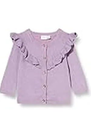 NAME IT Baby flicka Nbfresine Ls stickad kort kofta, Lavender Mist, 62 cm
