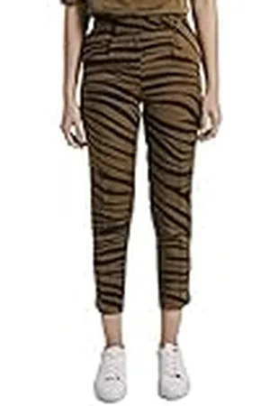 TOM TAILOR Mine to five Damer Tapered-byxor i zebramönster 1018782, , 40