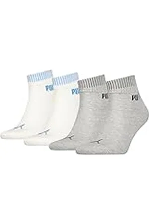 PUMA Unisex Quarter (4-pack), Grå/vit, 35-38 EU