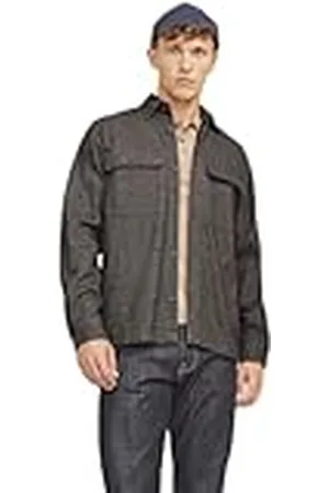 JACK & JONES JACK&JONES JPRRAYMOND Melange SOLID Overshirt LS SN skjortjacka, platt svart/passform: Comfort FIT, M, , M