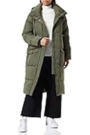 Kaffe Dam puffer jacka vadderad kappa Longline huvad, , 46