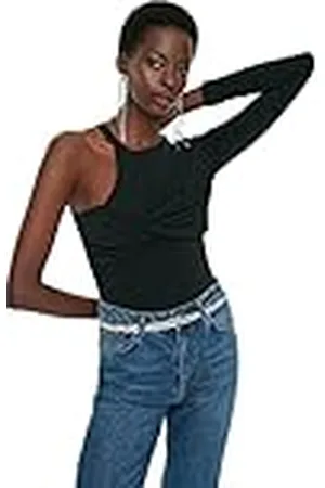 Trendyol Dam krage detaljerad stickad body t-shirt, 34