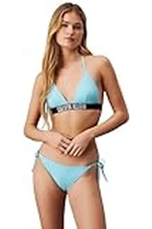Calvin Klein Dam triangel-rp-tryck bikinitopp, , XL