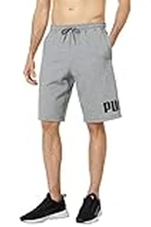 PUMA 25,4 cm långa shorts med stor fleecelogotyp, mellangrå, XXL herr, , XXL
