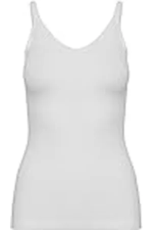 Part Two Dam Tank Top Thin Straps slim fit hip längd V-hals tröja topp, , L/XL