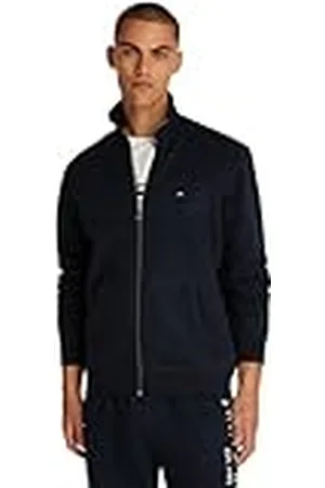 Tommy Hilfiger Herr ESSENTIAL FLEECE ZT STAND COLLAR MW0MW38083 tröja med dragkedja, blå, M, , M