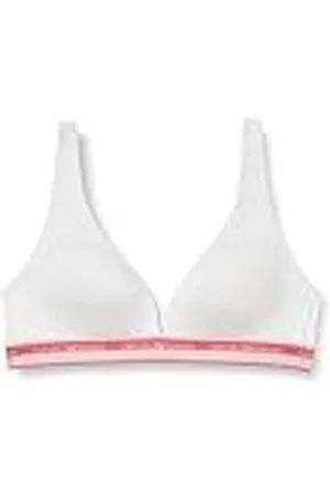 Emporio Armani Stretch bomull logotypband vadderad triangel BH vit, , XL