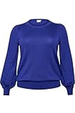 Kaffe Plus-size pullover avslappnad passform långa ärmar Crew Neck