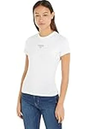 Tommy Hilfiger Dam TJW Slim Essential Logo 1 SS EXT S/S t-shirt, vit, XXL, , XXL