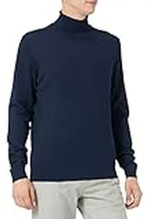 SELECTED Mäns SLHTOWN Merino Coolmax Knit ROLL B NOOS tröja, Navy Blazer/Detaljer: Melange, S, , S