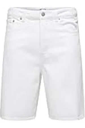 Only & Sons ONSFADE Loose White 1662 PIM DNM shorts, , XXL