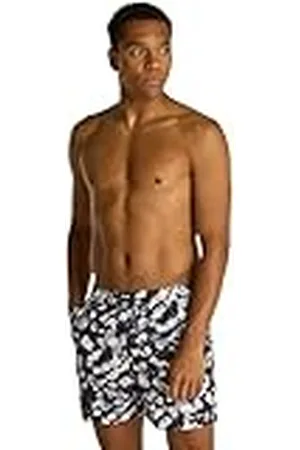 Calvin Klein Herr medium dragsko tryck KM0KM01162 badbyxor, svart (Ck lager blommig svart AOP), L, , L