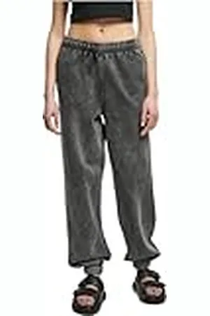 Urban classics Dam dam hög midja sten tvättade sweatpants, , 4XL