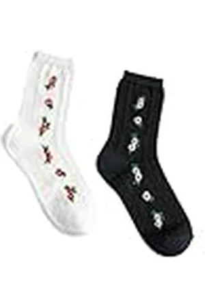 Koton Kvinnors blomma broderade långa strumpor, , One Size