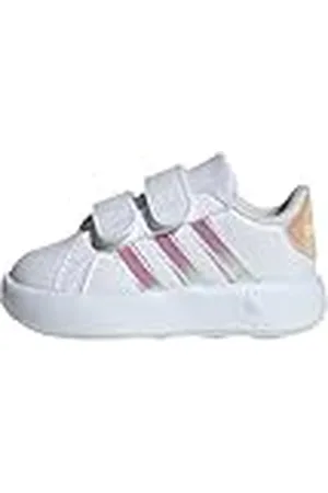 adidas Unisex - Bebis Grand Court 2.0 Shoes Kids, Cloud White/Iridescent/Grey Two, 24 EU