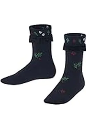 Falke Unisex barn lantlig blomma hållbar bomull ull halvhög med mönster 1 par strumpor, , 35–38