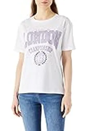 Koton Tryckt shorts ärm bomull T-shirt dam, , XS