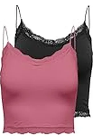 ONLY Onlvicky spets seaml 2-pack cropped top axelbandstopp, , s (2-pack), , S