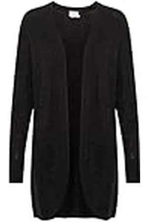 Kaffe Dam stickad kofta stickade mid thigh långa ärmar tröja dam, , XL