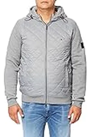 Tommy Hilfiger Mix Media Diamond Zip Thru Cardigan herr, , XS