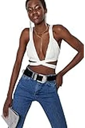 Trendyol Dam anpassad kort v-ringad stickad bustier BH, , 36 SE