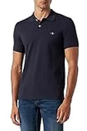 GANT Slim Shield SS Pique pikétröja för män, Evening Blue, standard, , S