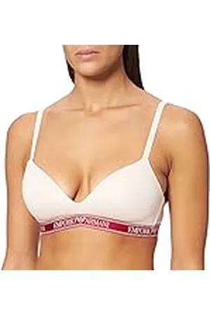 Emporio Armani Underkläder kvinnors triangel ikoniska logotypband vadderad Bra, , L, , L