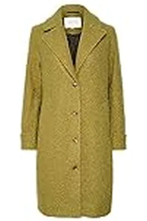 Kaffe Kvinnors kappa enkel andning notch lapel knälängd vanlig passform, , 38