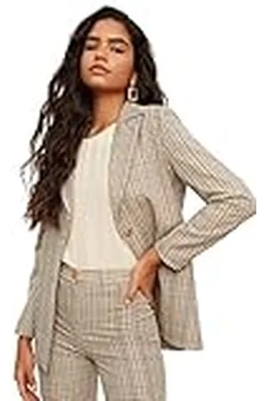 Trendyol Dam vanlig standard pläd tyg blazer rock, , 36