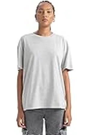DeFacto Dam-t-shirt – klassisk basic oversize skjorta för kvinnor – bekväm t-shirt för kvinnor, , XXL