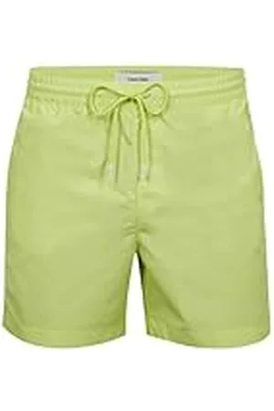 Calvin Klein Män badbyxor medium dragsko mellanlängd, gul (solig lime), M, gRÖN, M