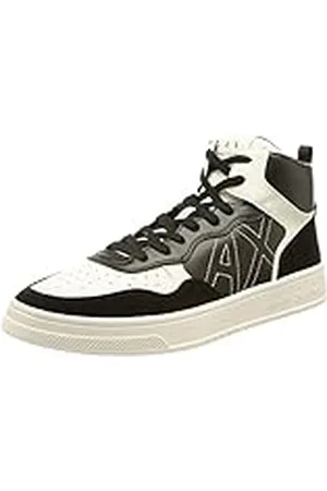 Armani Exchange Herr hög topp, flerfärgad, präglad logotyp sneakers, , 39 EU