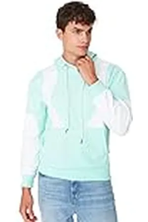 Trendyol Herrhuva färgblock vanlig sweatshirt, , XXL, , XXL