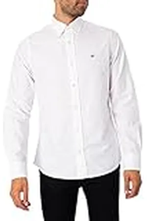 GANT Slim Oxford skjorta för män, Vit, M