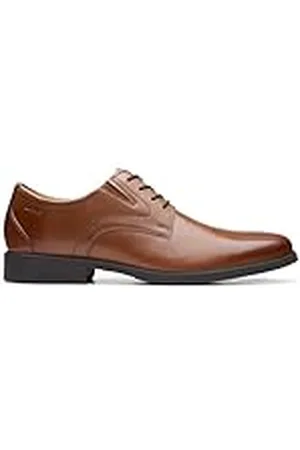 Clarks Män Whiddon enkel Oxford platt, mörkt solbrunt läder, 14 UK, , 49.5 EU