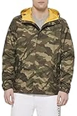 Tommy Hilfiger Herr vattentät ا ااا ا ا اااا اااQueeta Com Capuz Impermeável E Respirávelvattentät, ventilerande huvjacka, regnrock, , XXL
