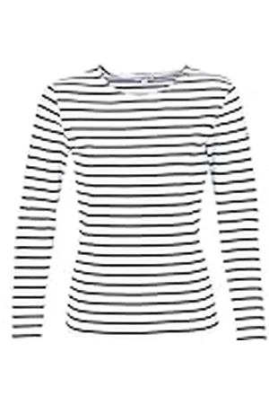 Armor.lux Armor Lux 04277, randig långärmad T-shirt för kvinnor, Vit/marinblå, 32 SE