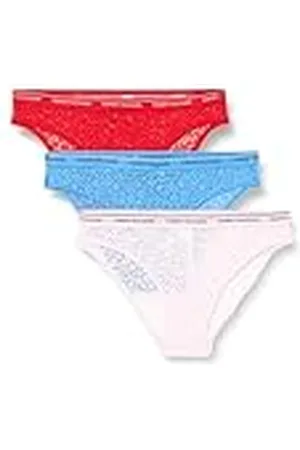 Tommy Hilfiger Dam 3-pack bikini spets (ext storlekar) hård röd/blå trollformell/pärlrosa XS, , XS