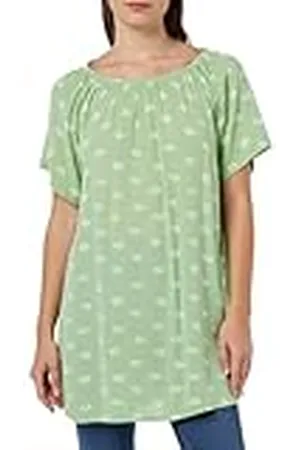 Kaffe Kvinnors tunic rund hals med kort ärm avslappnad passform mellanliggande längd, , L