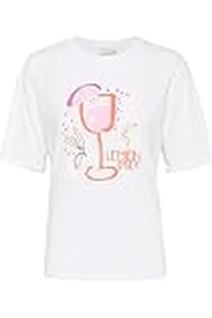 Kaffe T-shirt grafisk T-shirt halv ärm casual passform Crew neck tröja, , XL