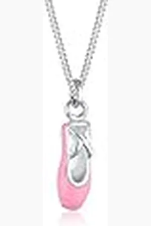 Elli Halsband barn ballerina sko hänge delikat diskret i 925 sterlingsilver, 36cm, Emalj, Ingen ädelsten