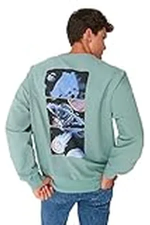 Trendyol Herr rundhalsad galax överdimensionerad sweatshirt, , M, , M