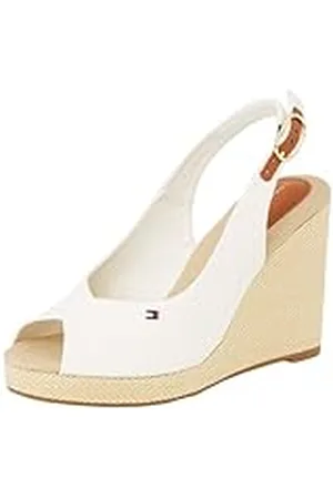 Tommy Hilfiger Dam flagga hög bröllop ESPAD SLINGBACK Espadrilles, vit (Ecru), 6,5 UK, , 40 EU