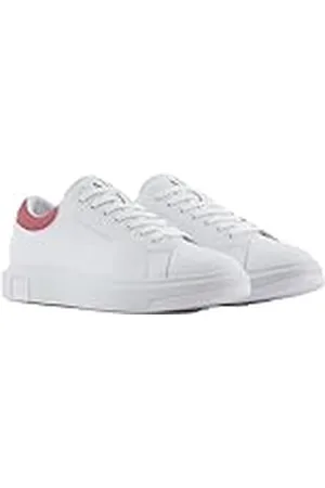 Armani Exchange ActionLeather, Sidelogo, laceup sneakers, OP.WHITE + CARDINAL, 43,5 EU, , 43.5 EU