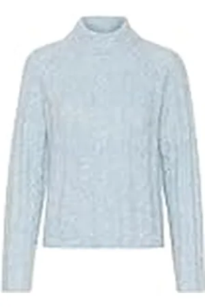 Kaffe Dam pullover kabel stickad funnel hals långa ärmar normal passform, , L