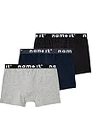 NAME IT Pojkar NKMBOXER 3P NOOS underbyxor, svart/förpackning: w/grå mel. + mörk sapp, 92