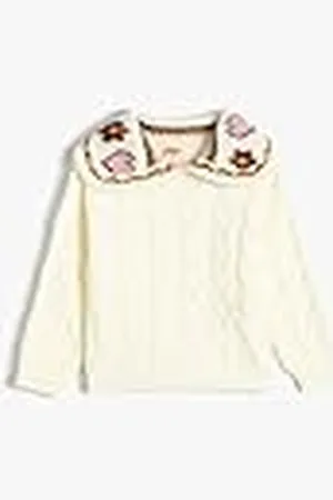 Koton Babygirls Cable-Knit detalj Peter Pan Neck Långärmad tröja, , 12-18 månader