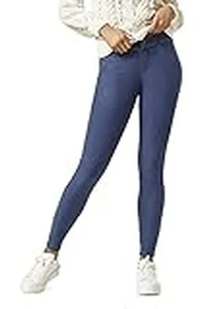 HUE Damer ultramjuk fleece fodrad denim leggings strumpor, , XL