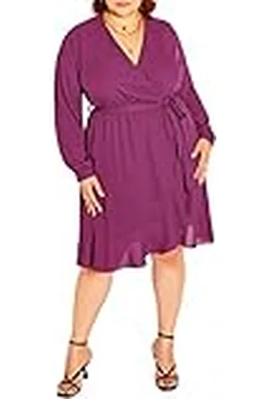 City Chic Plusstorlek klänning volang slips, i , storlek, 22, , 48 SE/Plus
